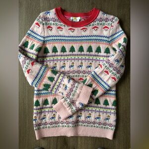 Boden Pink Christmas Sweater Size S